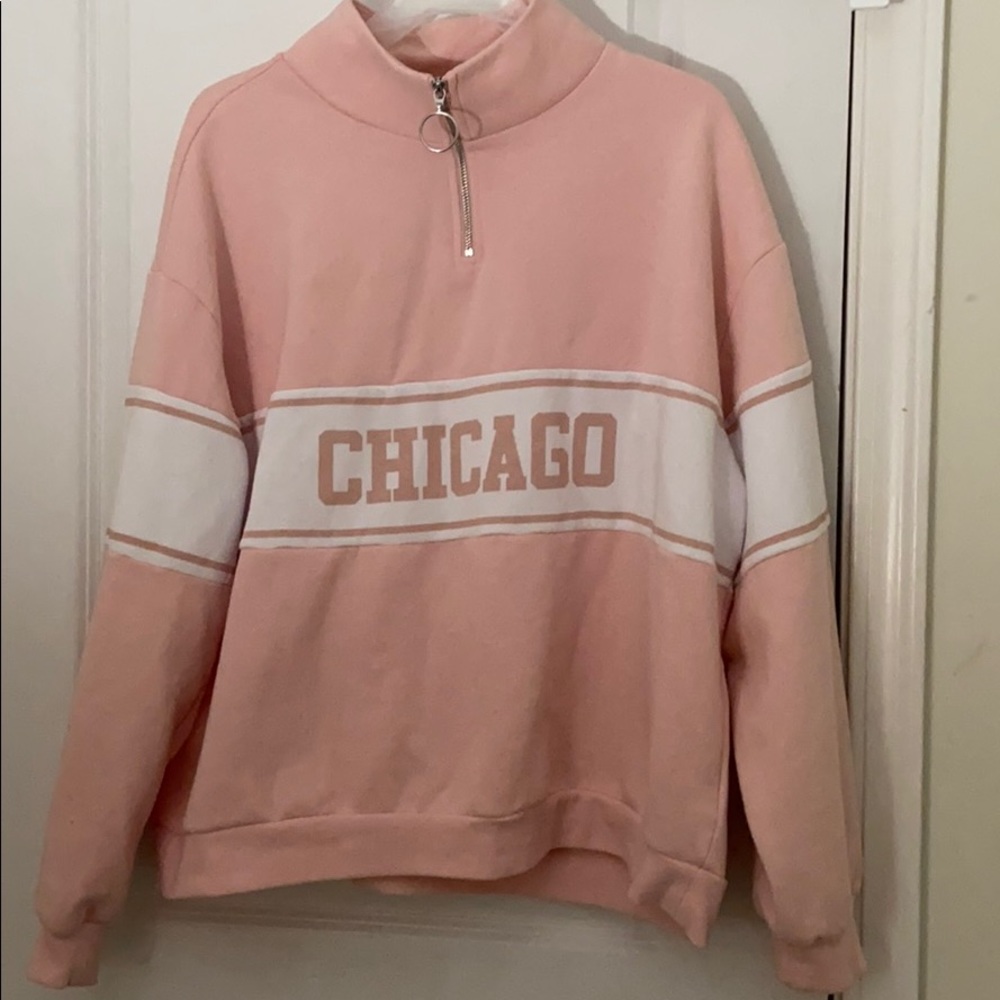 H&M CHICAGO PINK TURTLE NECK SWEATSHIRT